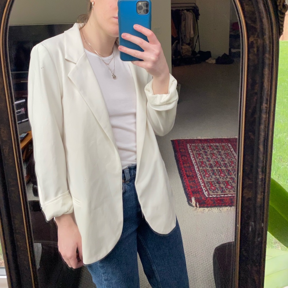 Silence + Noise Cream Blazer